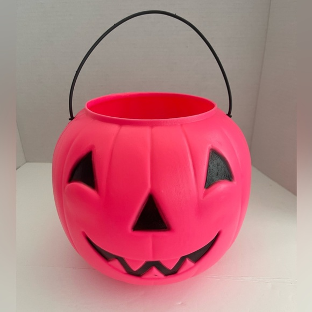 Hot pink Vintage blow mold‎ General Foam Plastics Pumpkin Pale Bucket